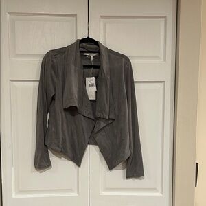 Women's Elegant Gray Draped Blazer